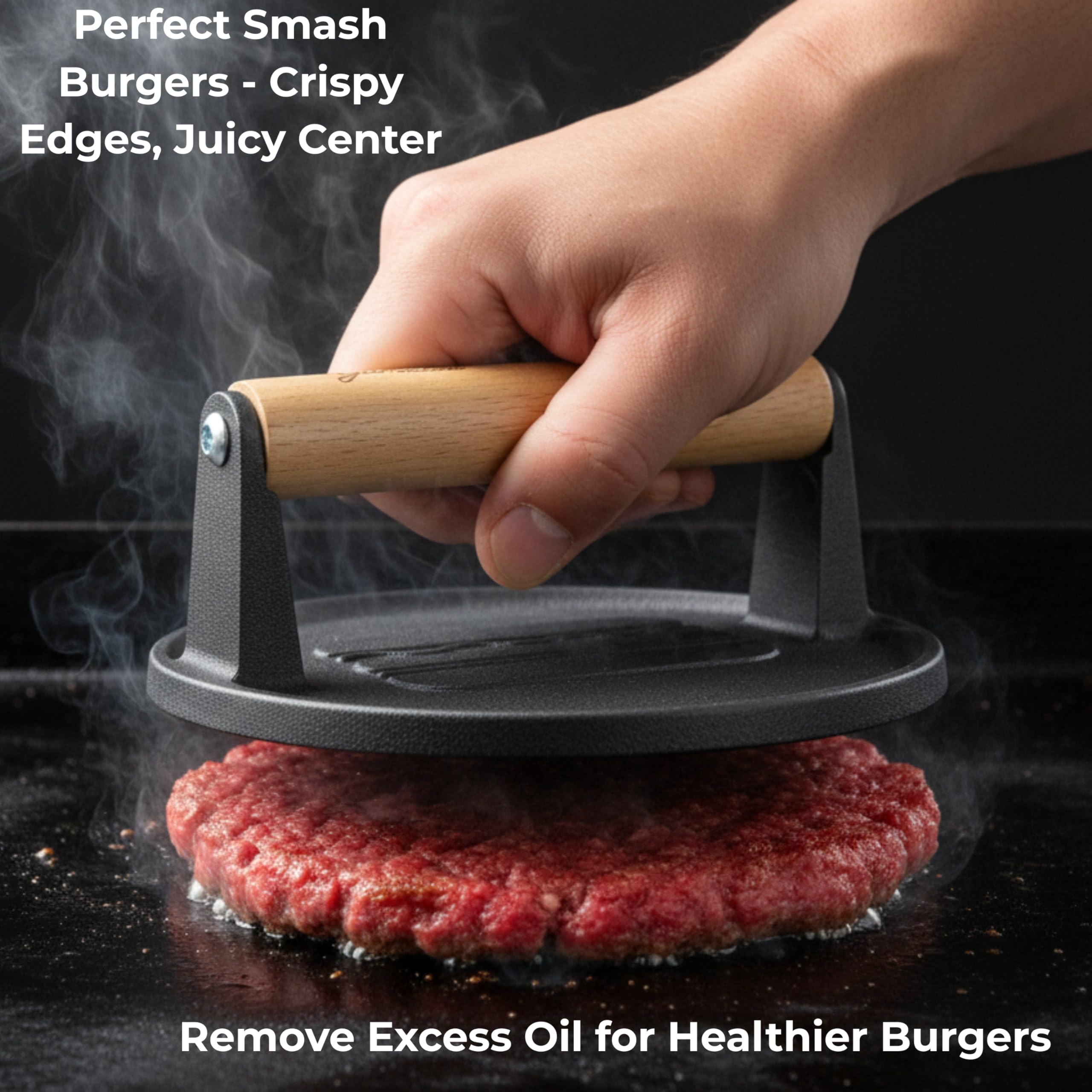 Gamalou 3-in-1 patty maker detail demonstrating uniform patty shaping advantage