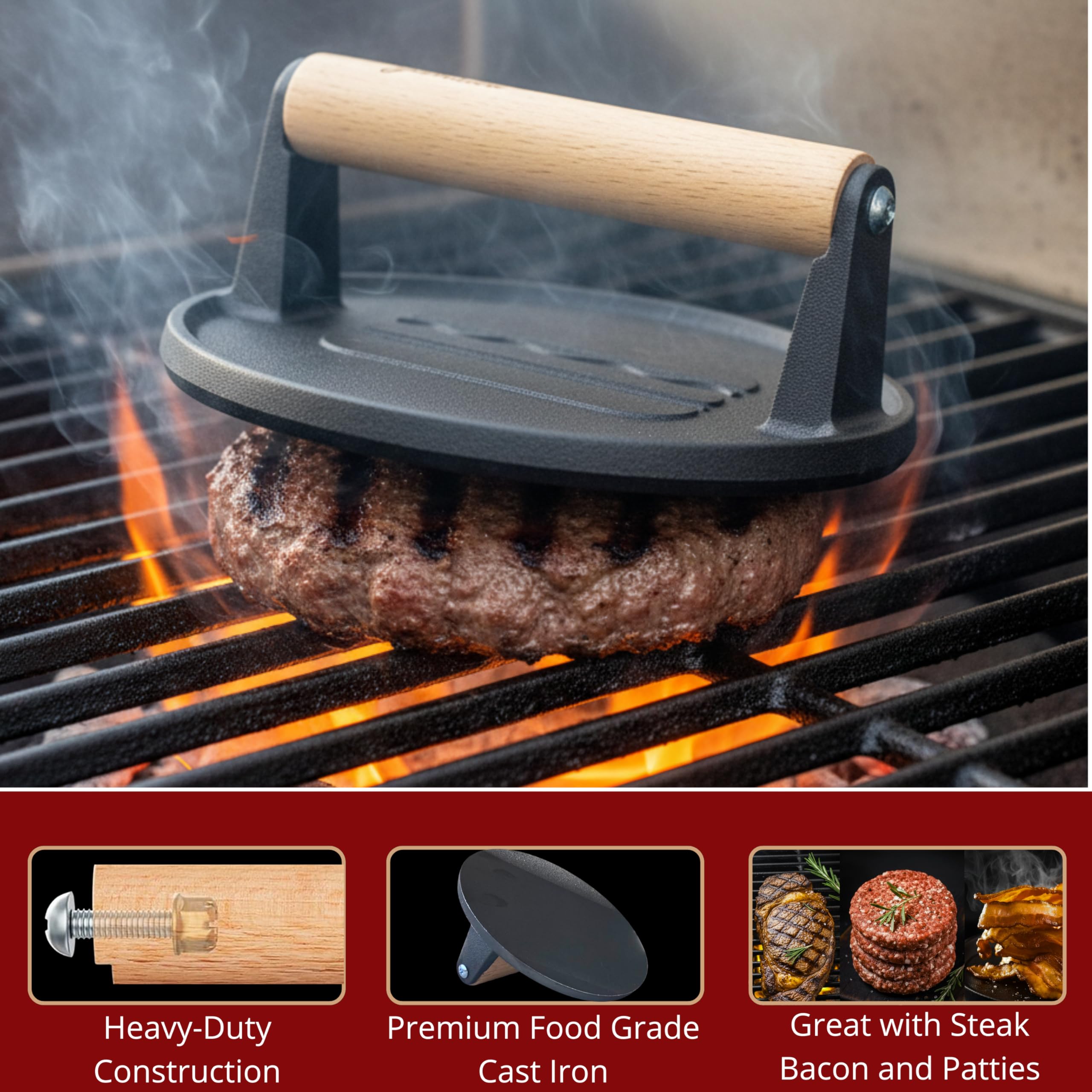 Gamalou seasoning shaker with patty papers illustrating tidy, precise seasoning