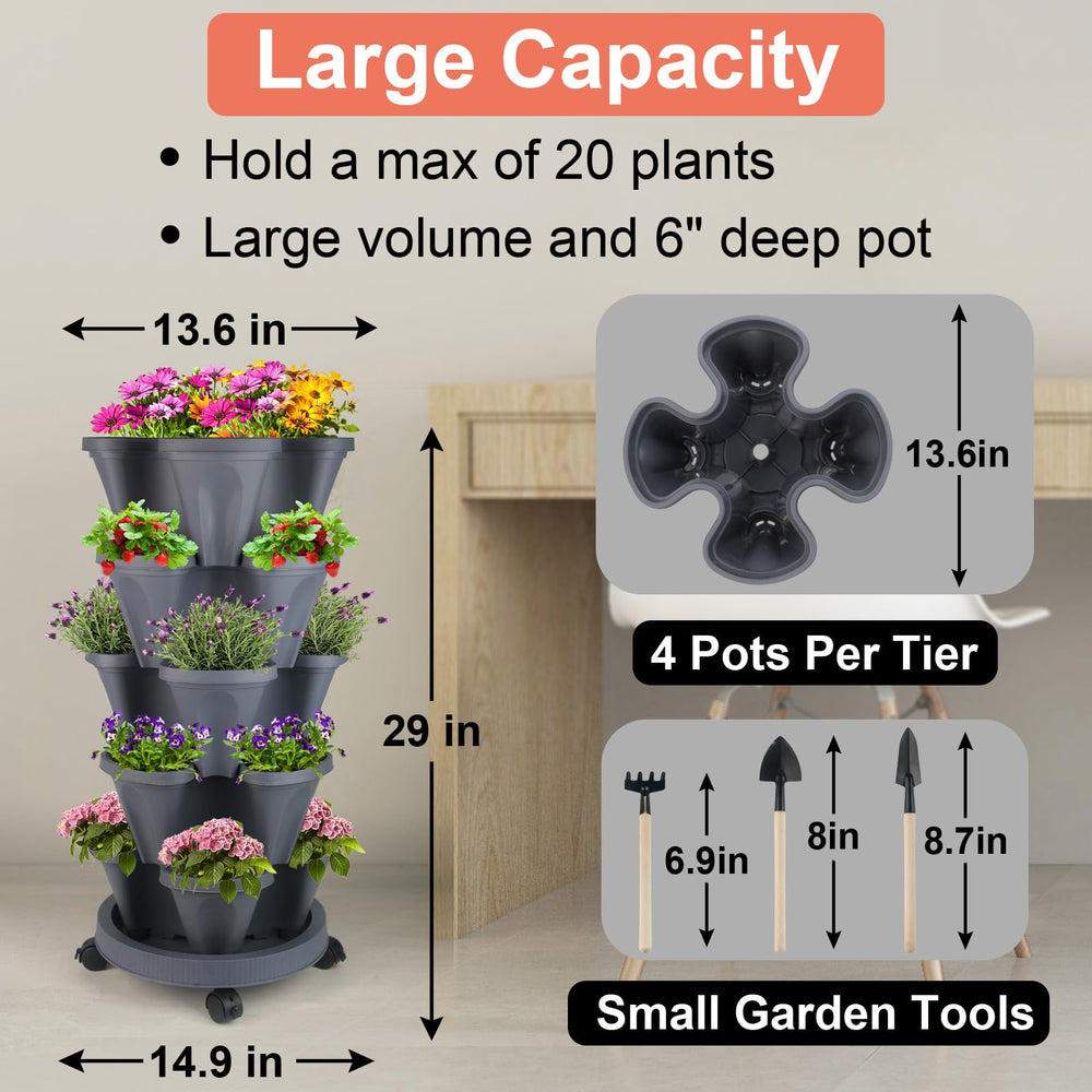 GameXcel side profile showing stackable modules for efficient vertical gardening