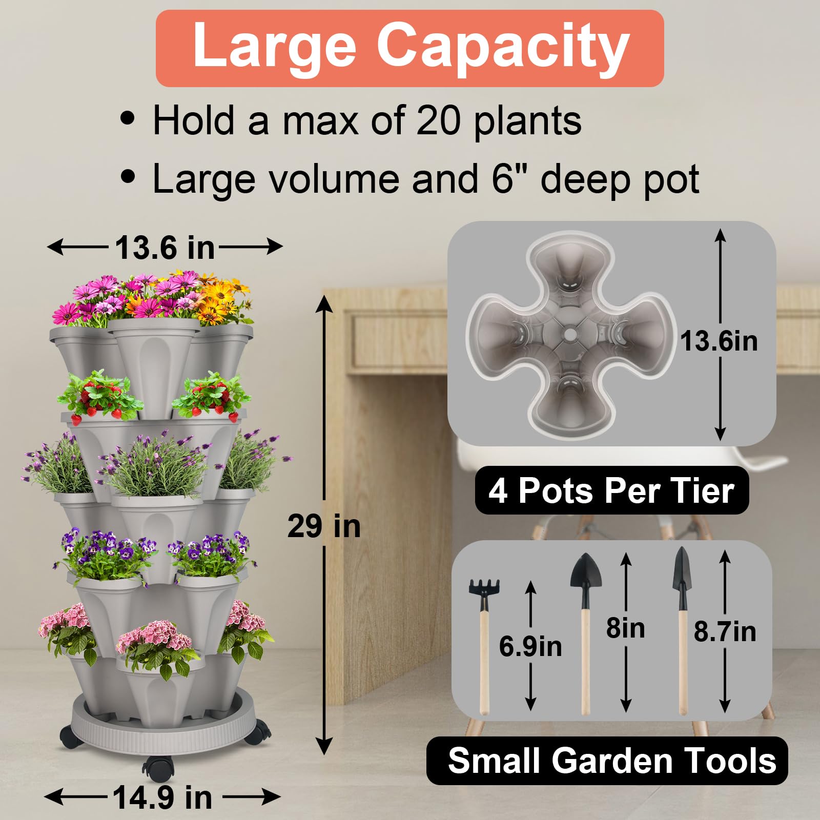GameXcel included toolset with hand trowel and labels for easy planting