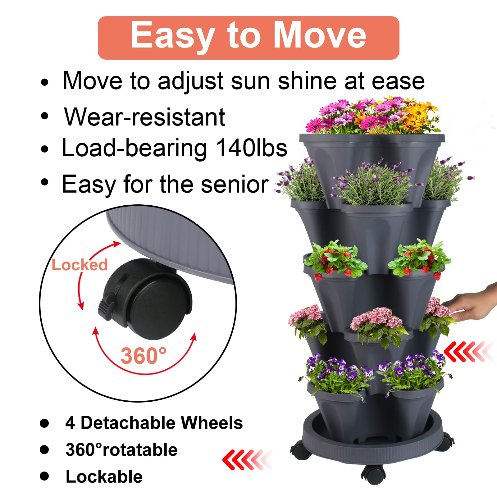 GameXcel top tier with strawberries demonstrating productive use in bright light