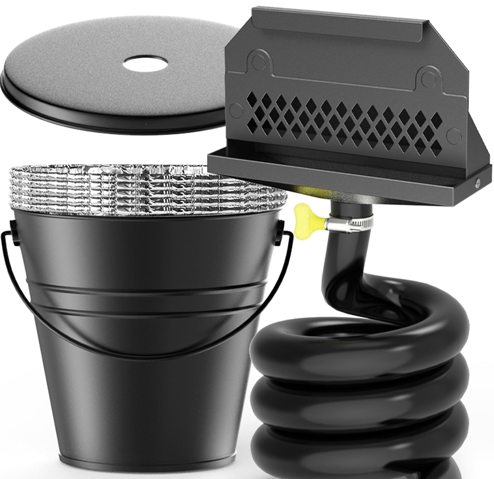 GAMPLAE front view of funnel and bucket showing neat grease collection benefit