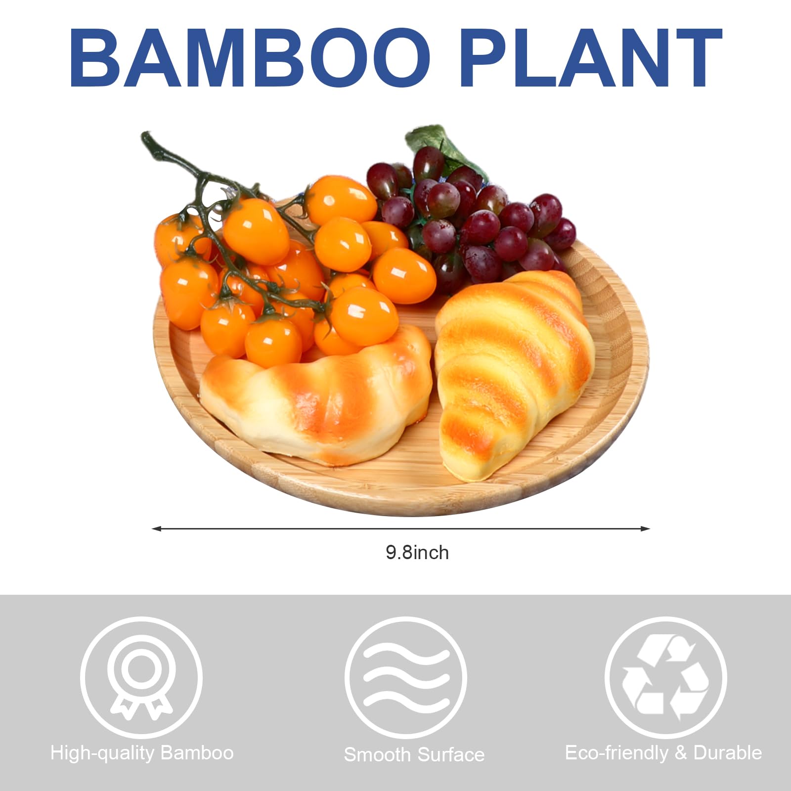 Gandeer bamboo plate closeup showing durable material and smooth finish