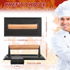 Gandeer close-up of pre-seasoned iron surface highlighting nonstick benefit