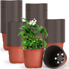 Gandeer front pack view showing 200 brick-red nursery pots, organizing plants efficiently