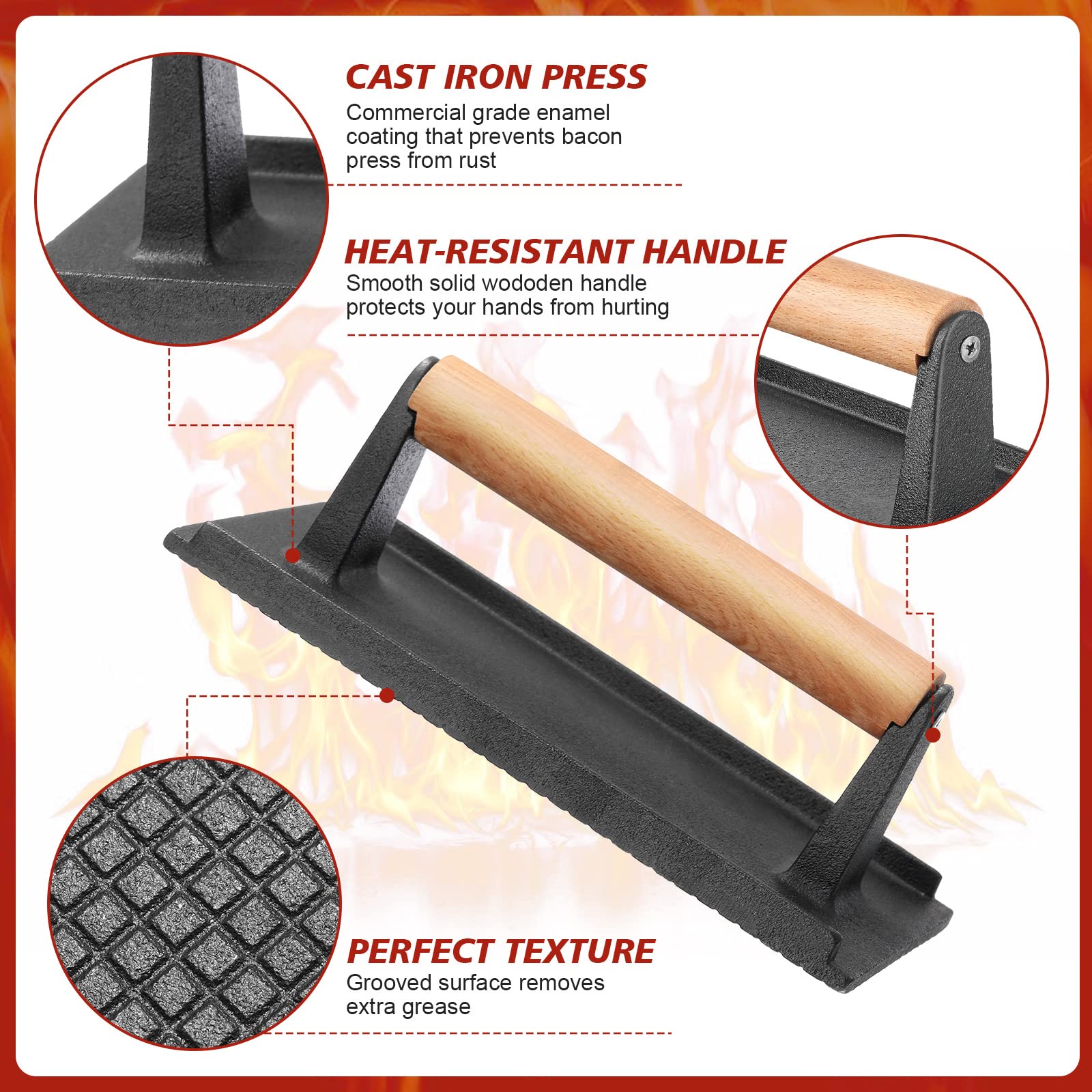 Gandeer wooden handle detail demonstrating insulated grip for safer handling