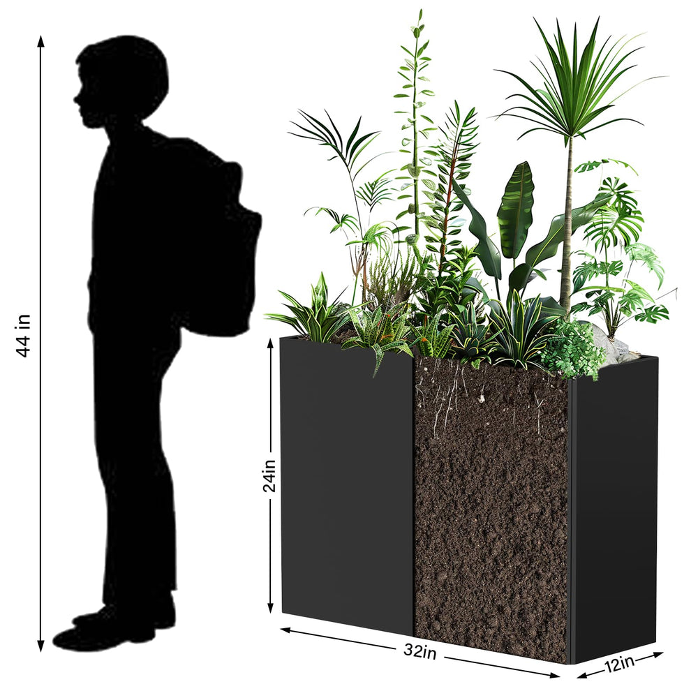 Ganeekiron removable insert shelf detail showing flexible planting depth option
