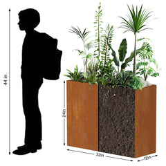Ganeekiron removable insert shelf detail showing adjustable planting depth benefit