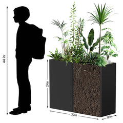 Ganeekiron removable insert shelf detail showing flexible planting depth option