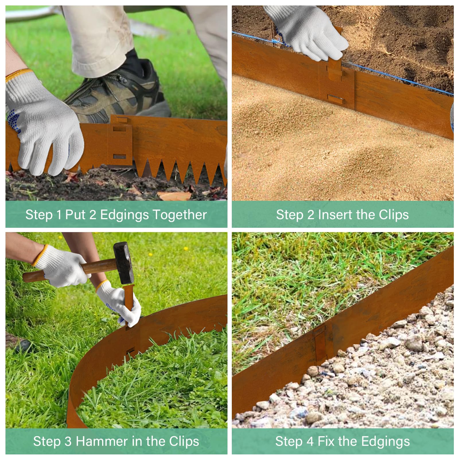 Ganeekiron installed edging around flower bed showing tidy landscape benefit