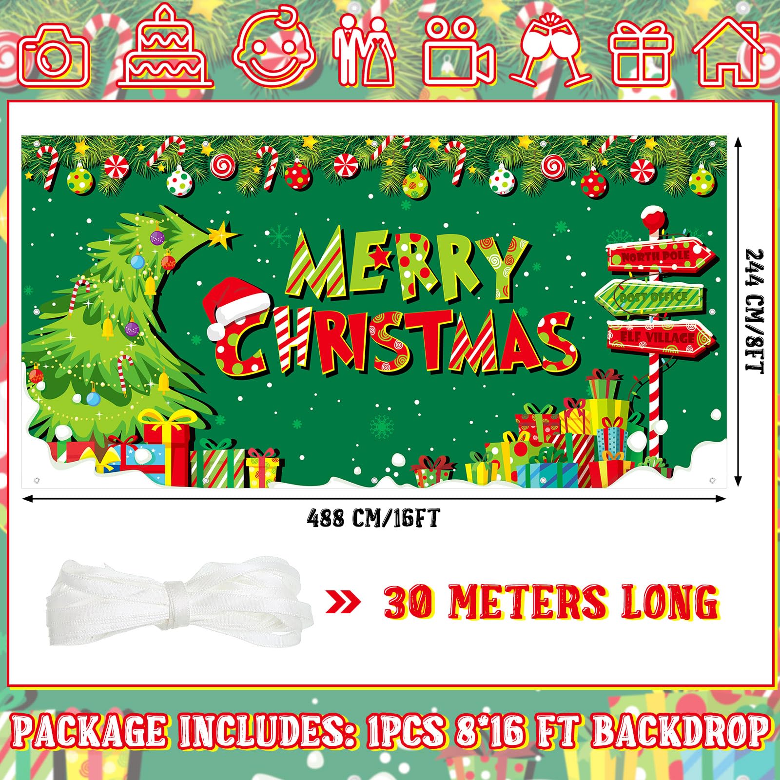 Ganeen closeup of banner print and polyester texture demonstrating durable vibrant finish