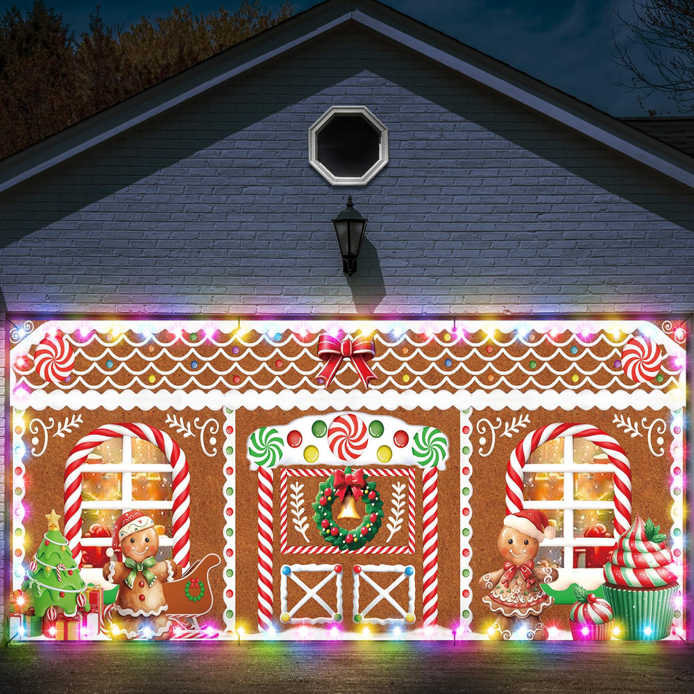 Ganeen gingerbread house full front view showing festive curb appeal