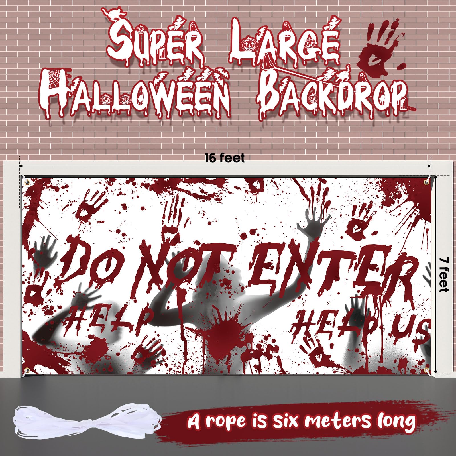 Ganeen close-up of blood and handprint graphics highlighting realistic detail