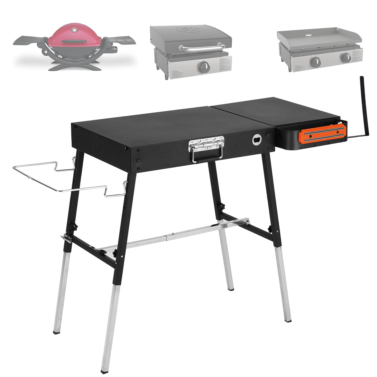 GANGSHELO front assembled stand showcasing sturdy prep surface and fit benefit
