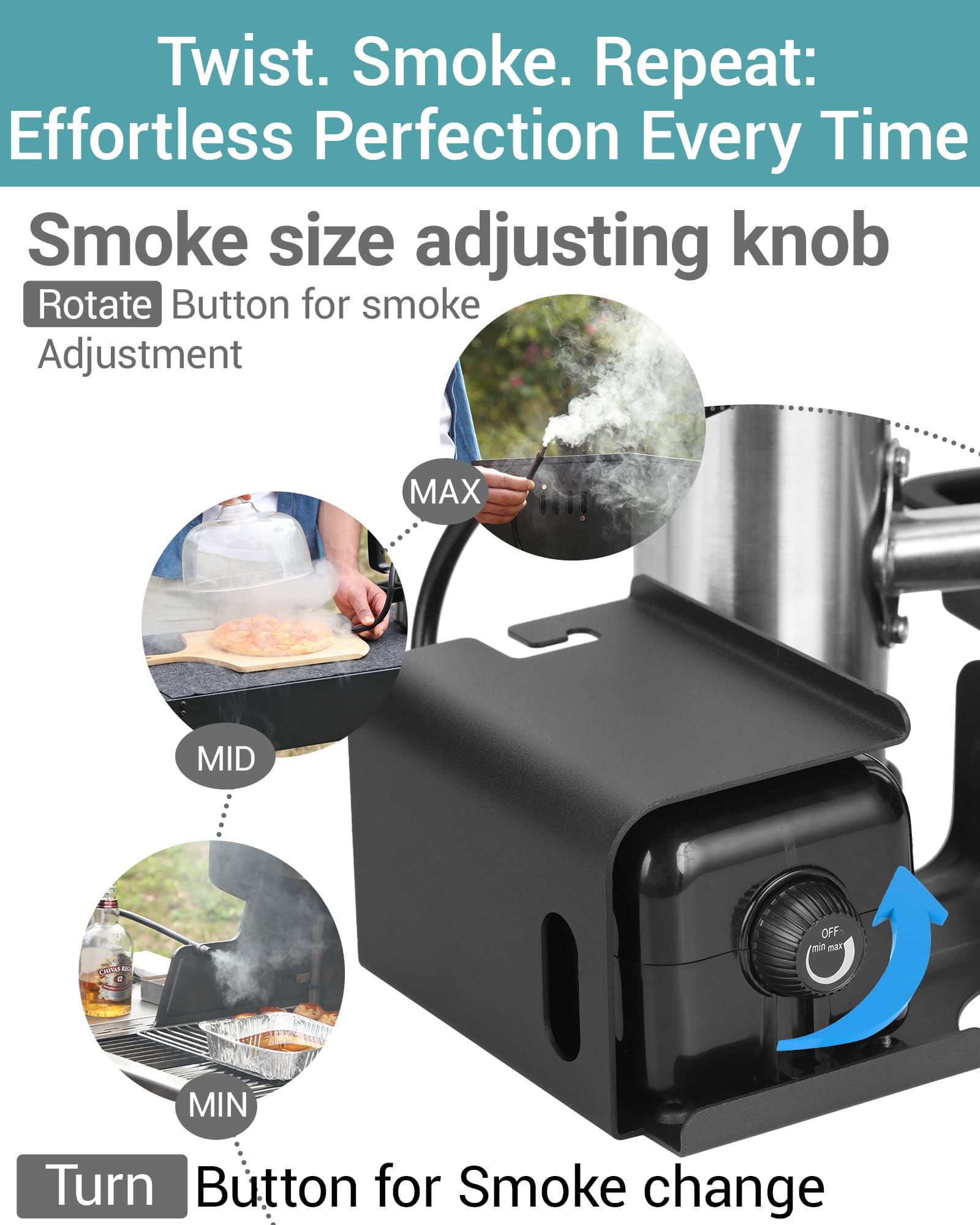 GANGSHELO connected to portable battery for remote outdoor smoking sessions