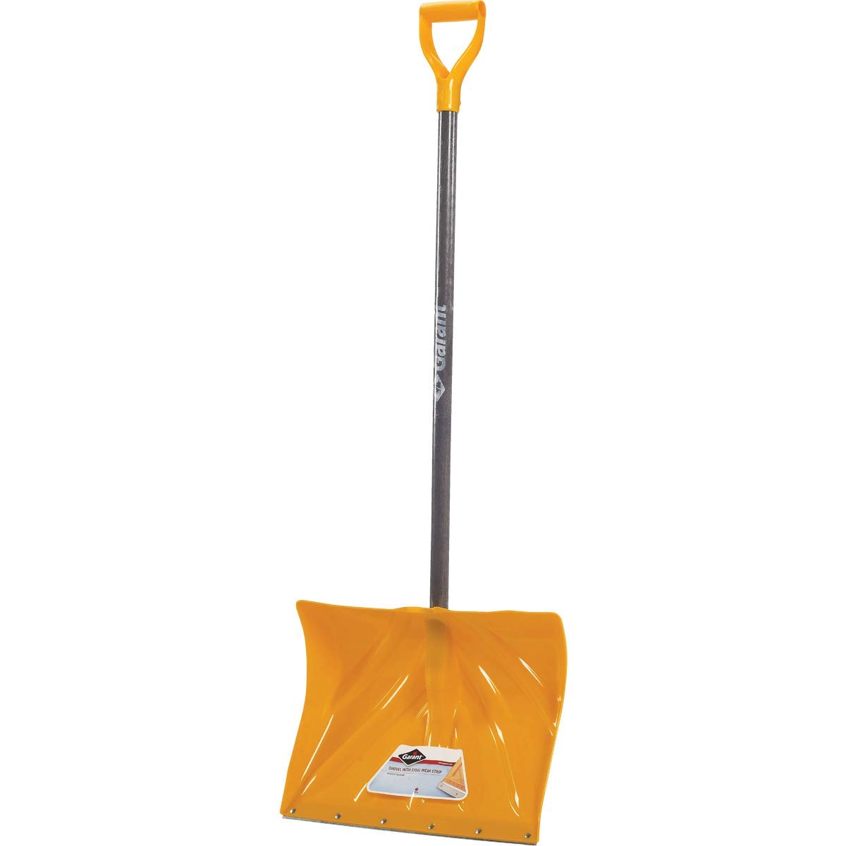 Garant APM18KDR front view showing poly blade and steel wear strip for durable snow clearing
