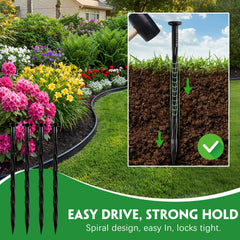 Garaook stakes driven into soil providing stable anchoring