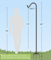 Garbuildman assembled full 92-inch pole in a garden offering high hanging clearance