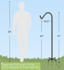 Garbuildman assembled 60-inch pole holding bird feeder showing elevated reach