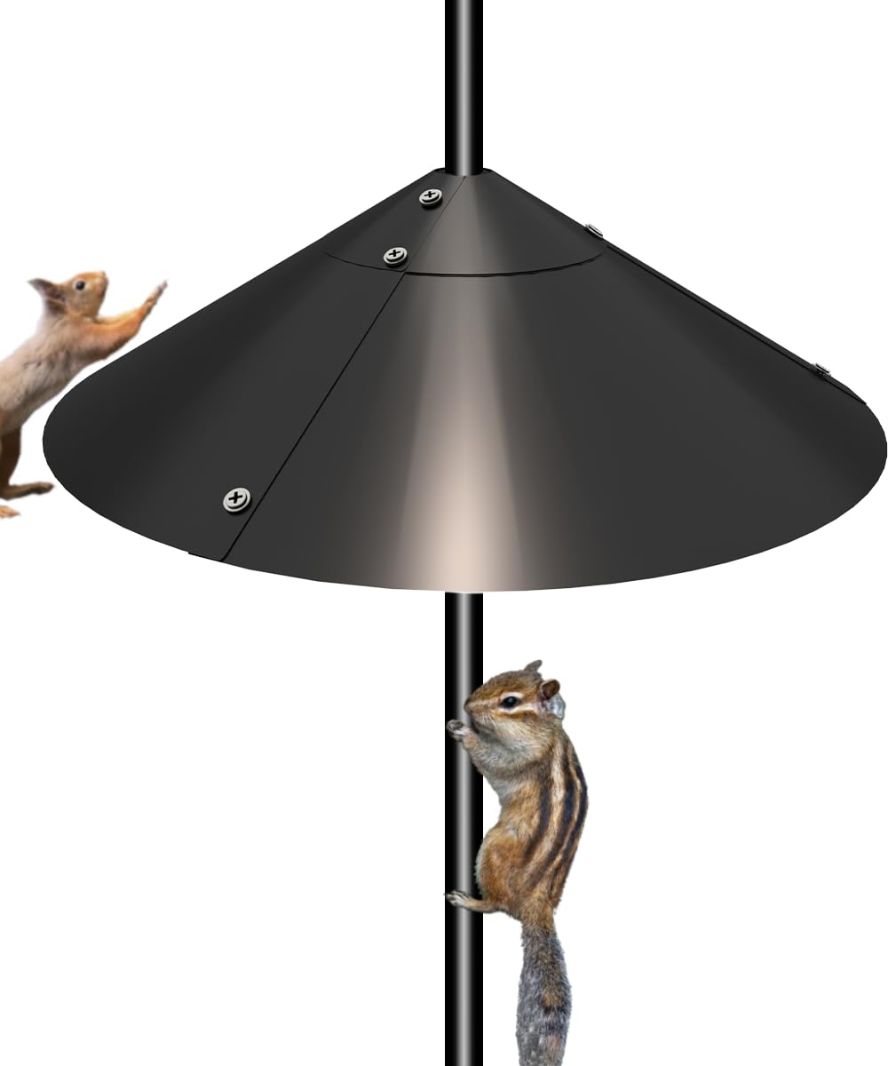 Garbuildman front view on shepherd hook showing secure rodent protection
