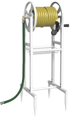 Garbuildman front view of reel showing capacity and tidy hose storage benefit