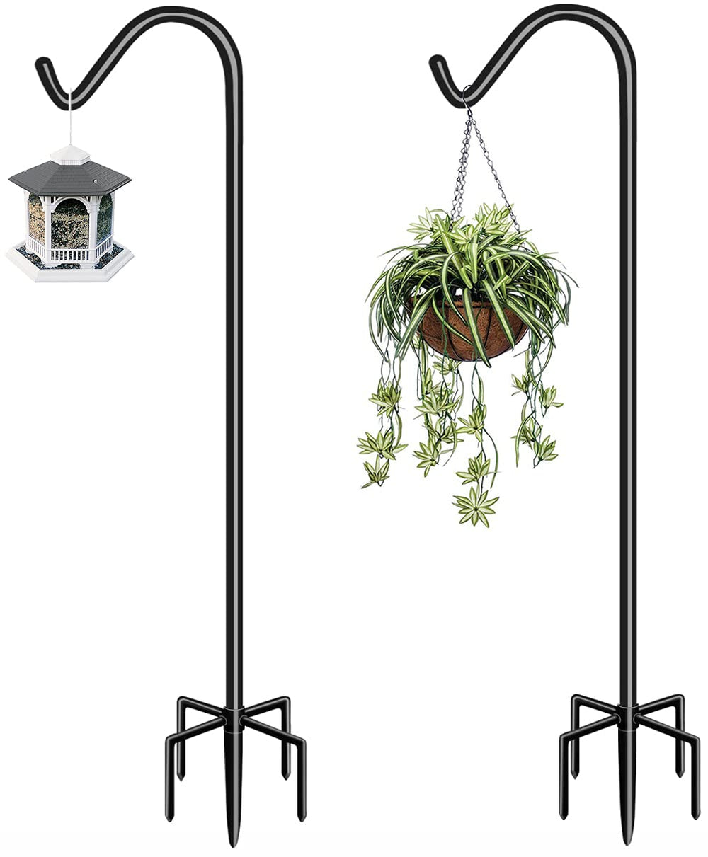 Garbuildman front view of two-pack shepherd hooks showing versatile outdoor use