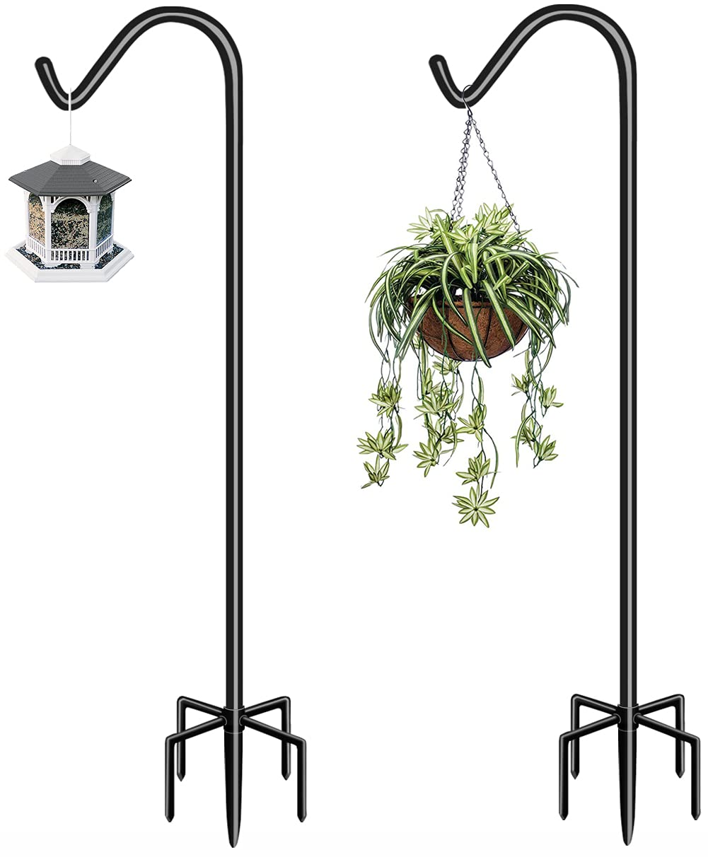 Garbuildman front view of two-pack shepherd hooks showing versatile outdoor use