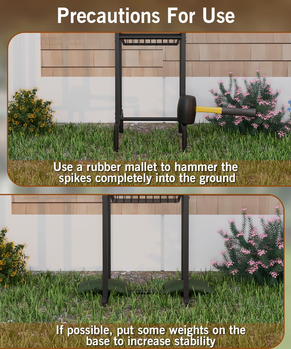 Garbuildman in use watering garden showing reel deployed for convenient watering benefit