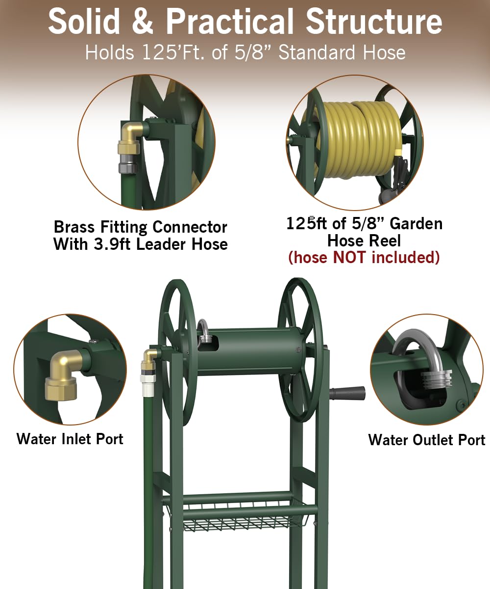 Garbuildman leader hose and brass connector for fast leak-resistant hookup