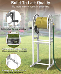 Garbuildman leader hose attached to reel demonstrating easy hook-up benefit