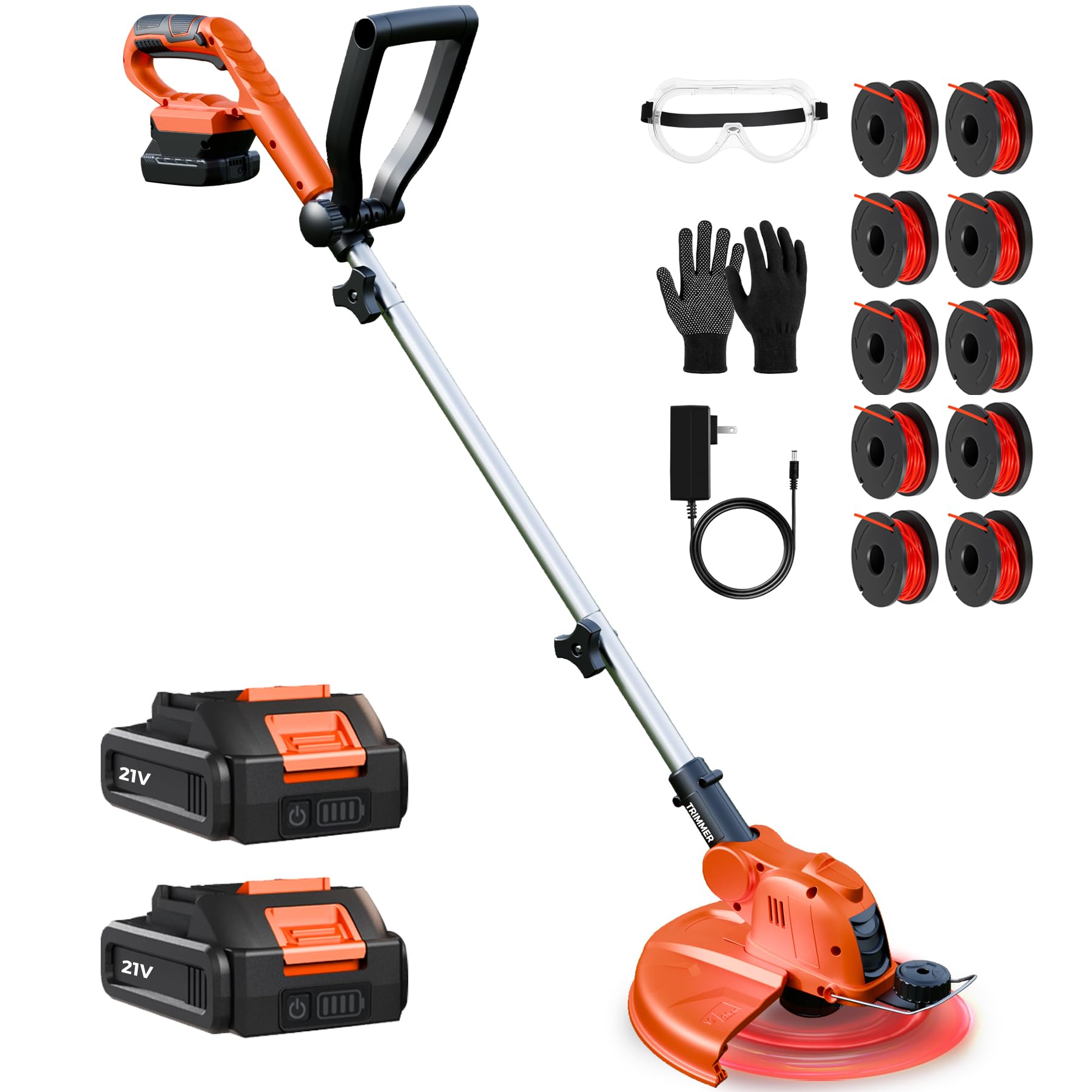 GARDBUD front view of cordless weed wacker showing compact frame and usability