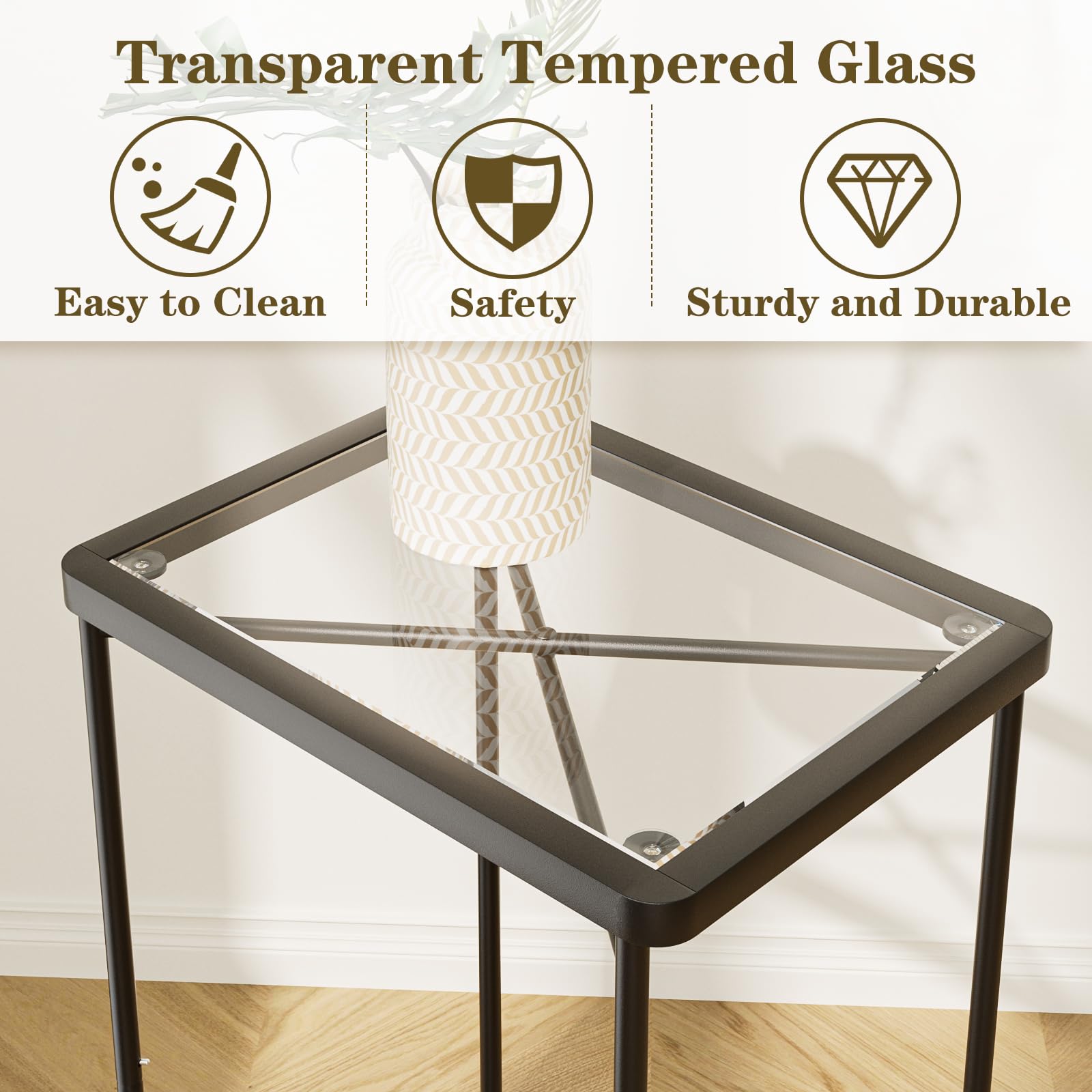 Garden 4 you wiping glass top with cloth showing low maintenance cleaning benefit