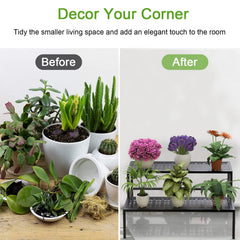 Garden 4 you stand in use on balcony demonstrating space-saving vertical display benefit