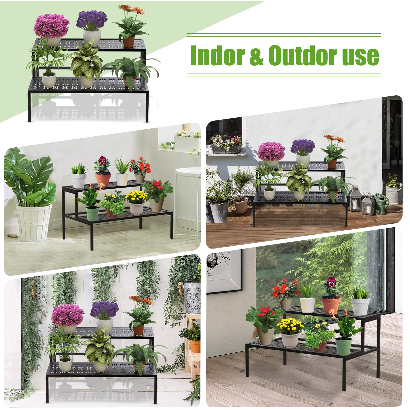 Garden 4 you tier detail and spacing showing stepped shelves for sunlight benefit
