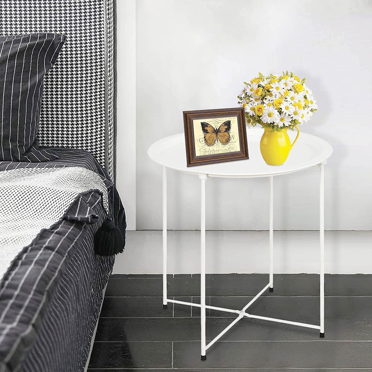 Garden 4 you white table as bedroom nightstand offering bedside organization