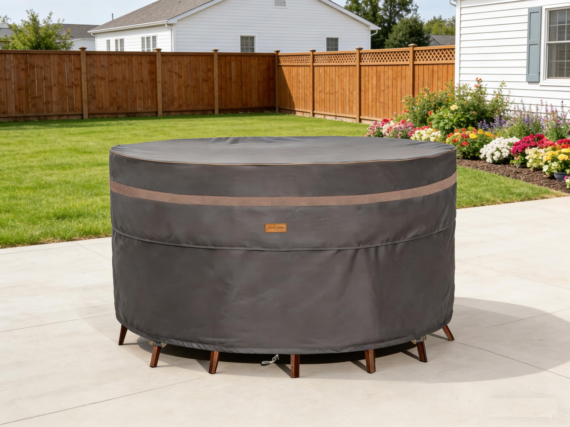 Garden Balsam cover in backyard setting protecting furniture from elements