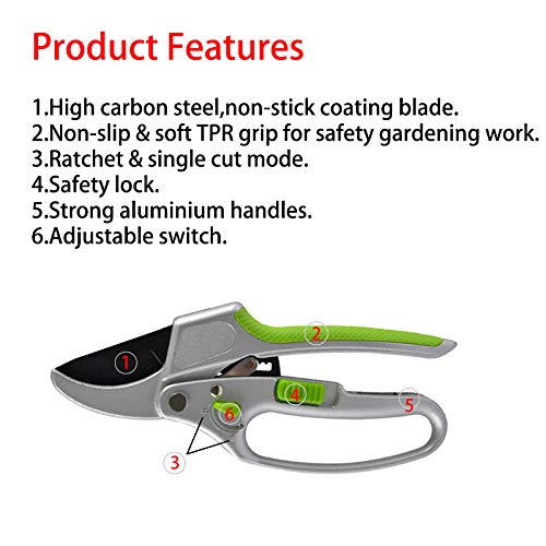GARDEN GURU blade close-up showing sharp high-carbon edge for clean cuts