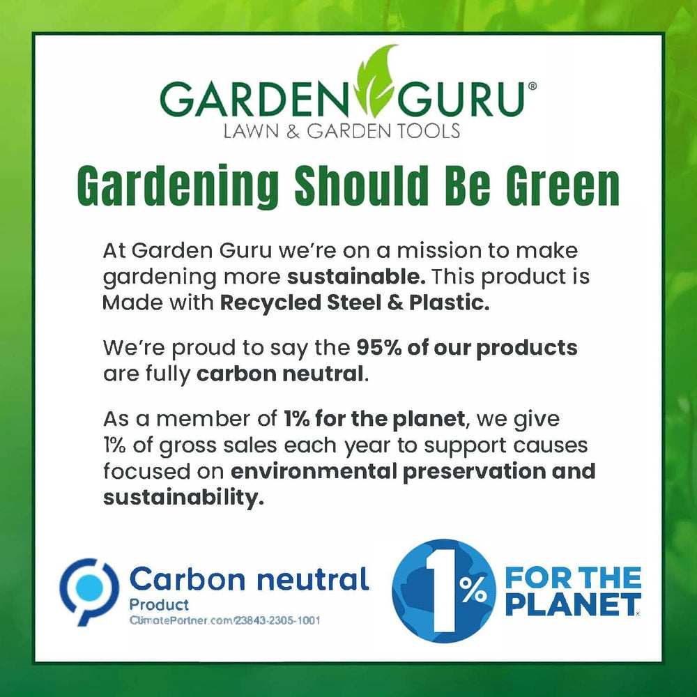Garden Guru tools in garden bed demonstrating efficient weeding benefit