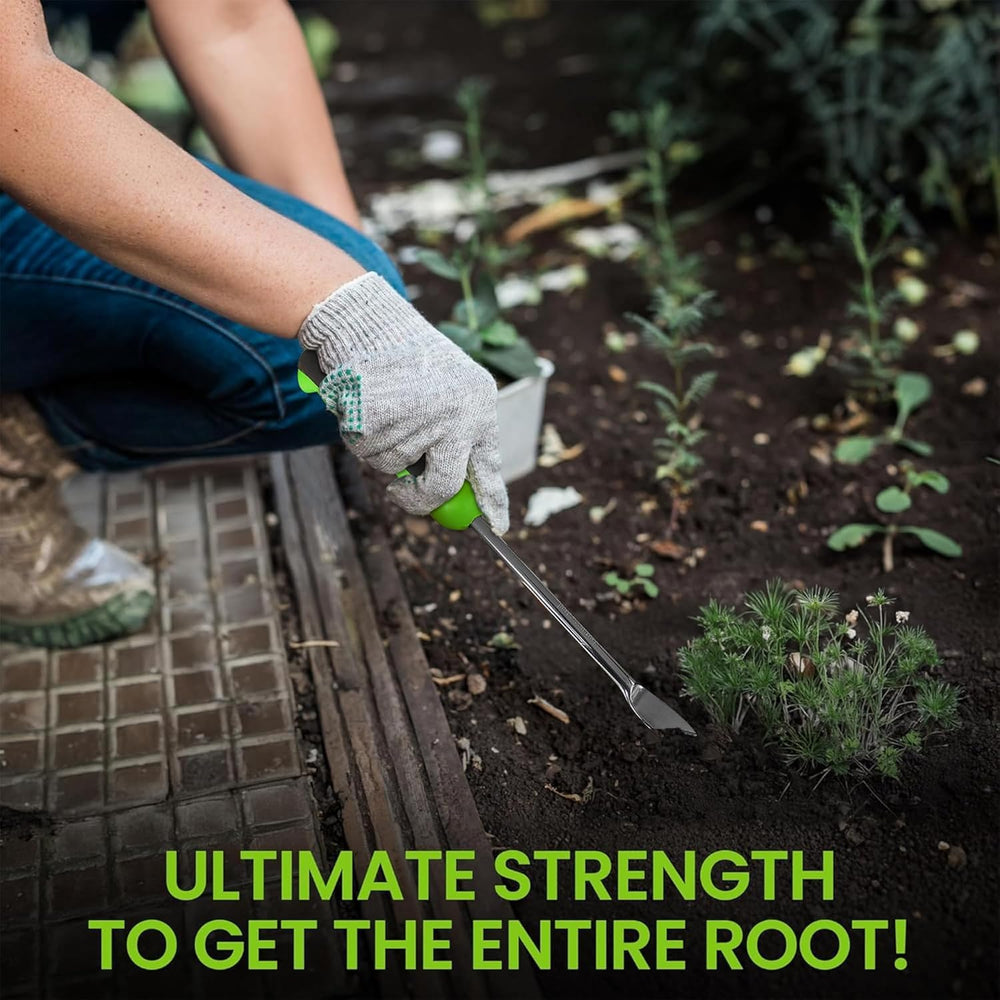 Garden Guru weeding fork tines closeup for loosening compacted soil