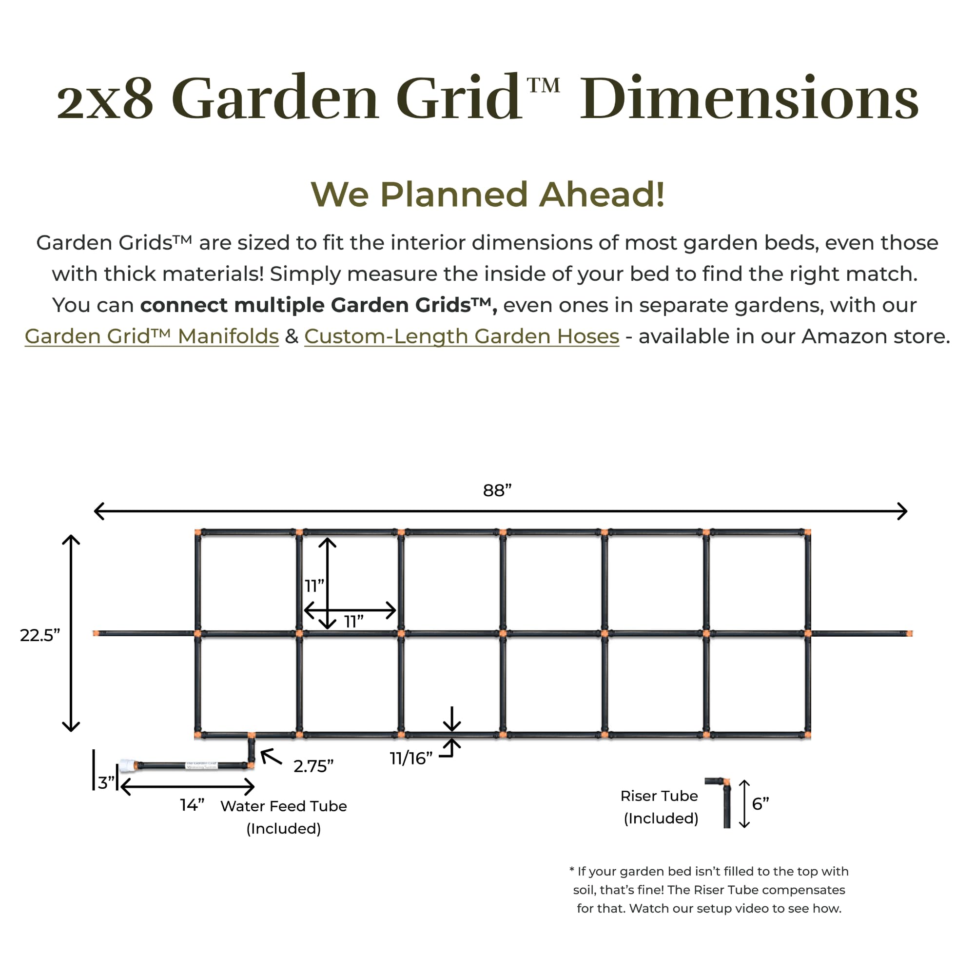 Garden In Minutes grid spacing view showing square-foot planting guidance and organization