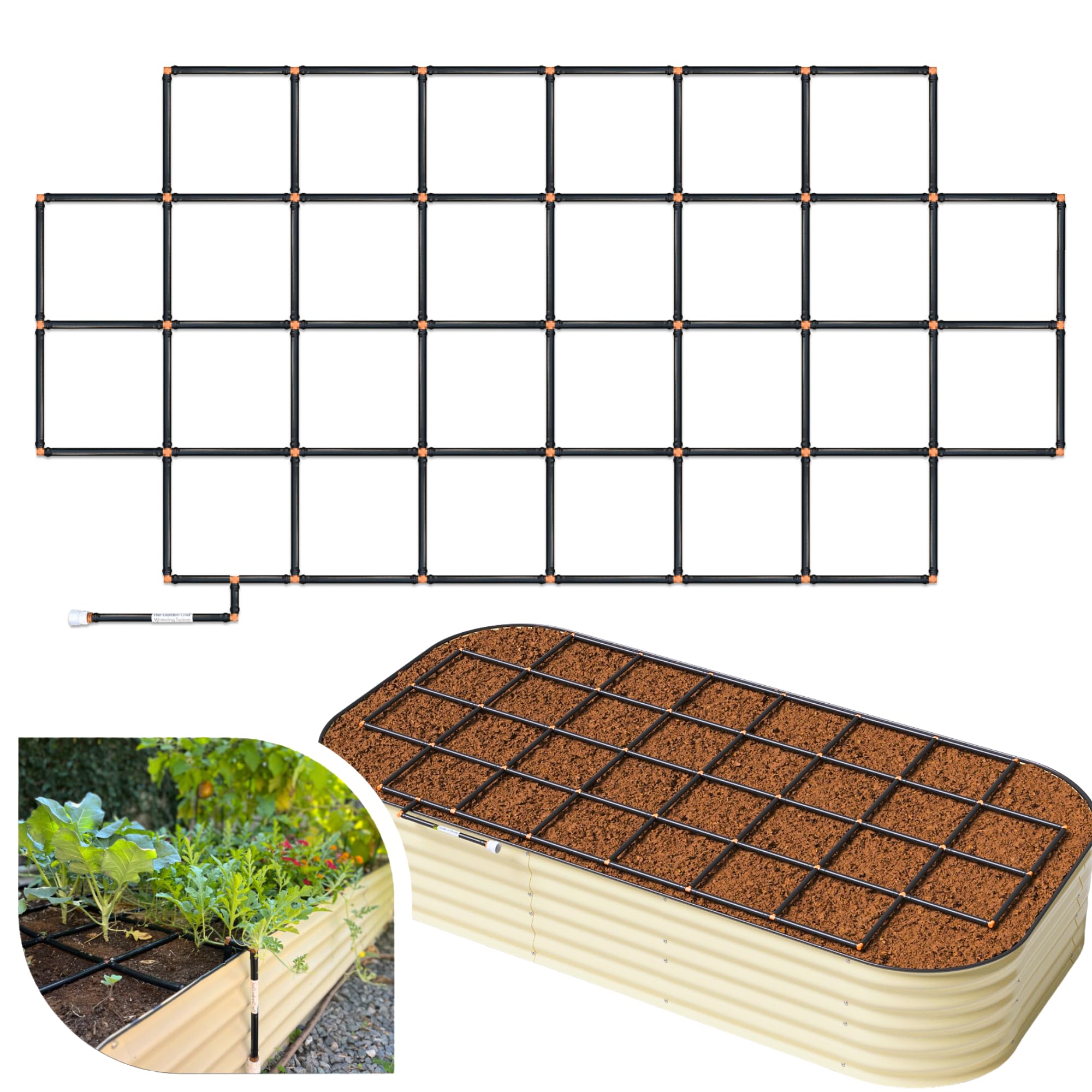 Garden In Minutes front view of Garden Grid 4x8 showing full layout and coverage benefit