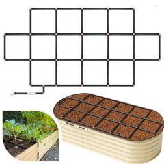 Garden In Minutes front view showing full 3x6 cornerless grid and even coverage benefit