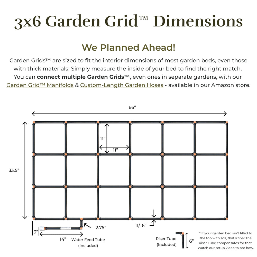 Garden In Minutes seasonal garden with Grid showing reliable watering through growing season