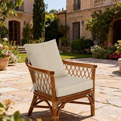 Garden lucky close-up fabric texture highlighting UV-resistant yarn-dyed polyester and durability