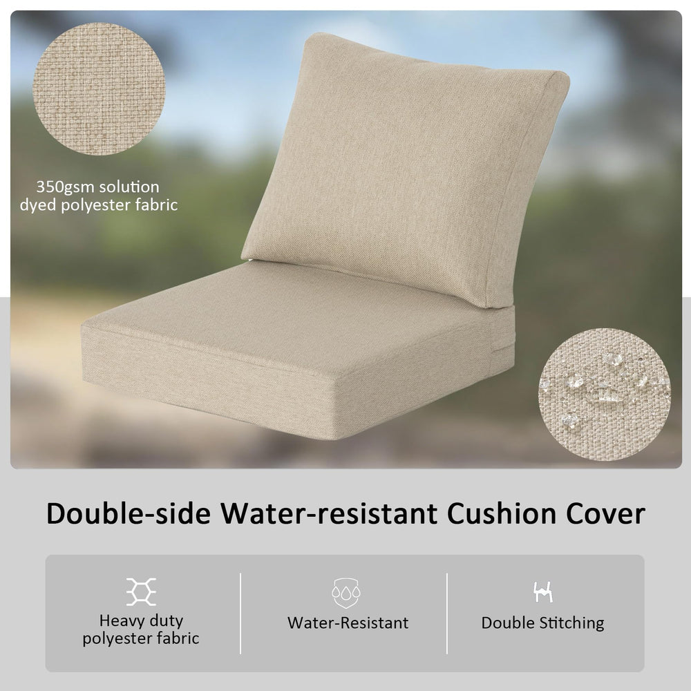 Garden lucky cushion expanding from vacuum pack showing quick recovery and loft