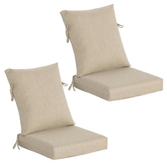 Garden lucky front view of sand beige cushions showing neutral style and patio-ready look