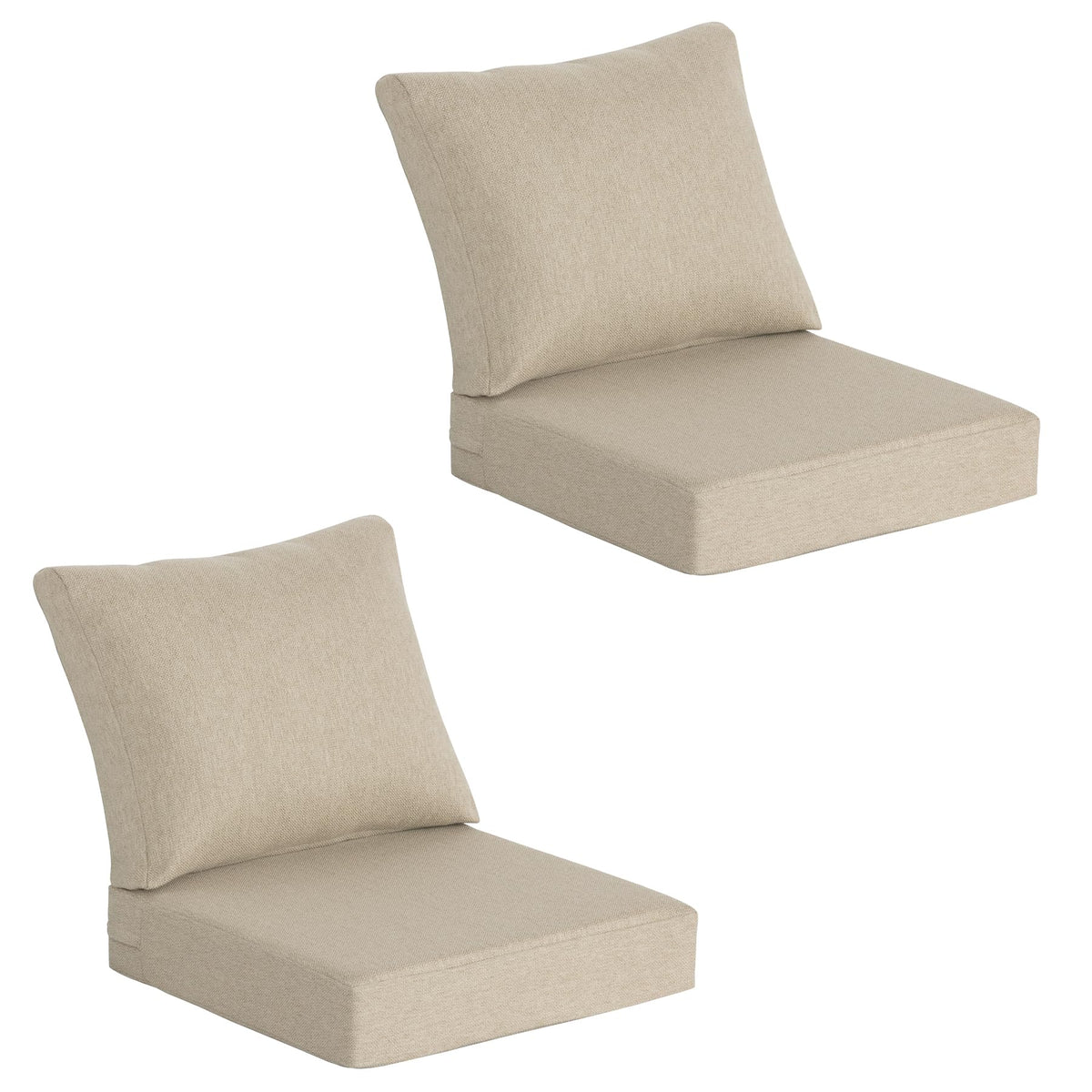 Garden lucky front view of packaged cushion set showing compact delivery and convenience