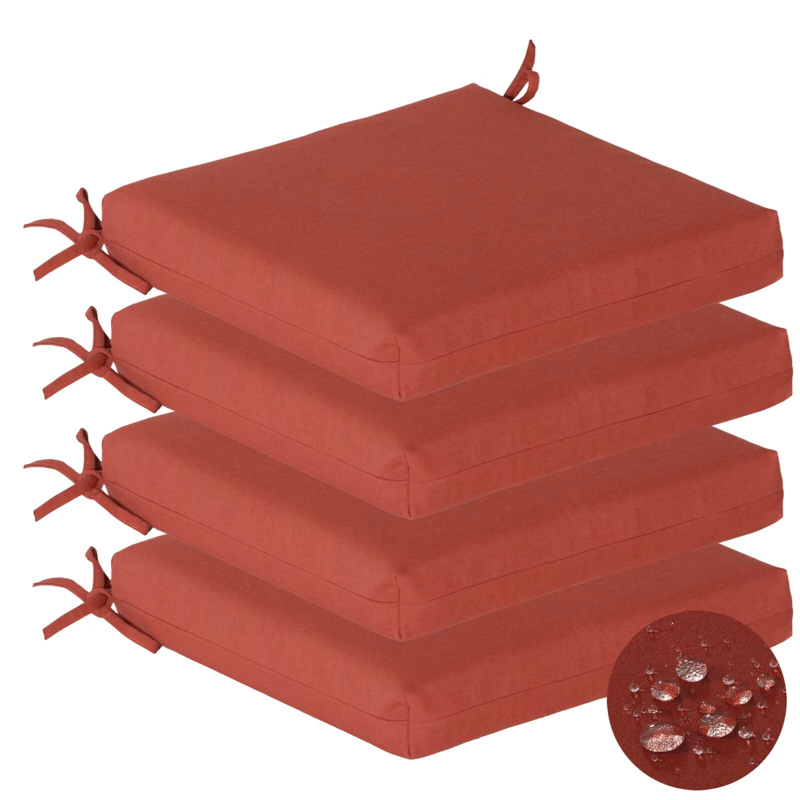 Garden lucky front view red-brown cushions showing uniform color and neat edges, adds curb appeal