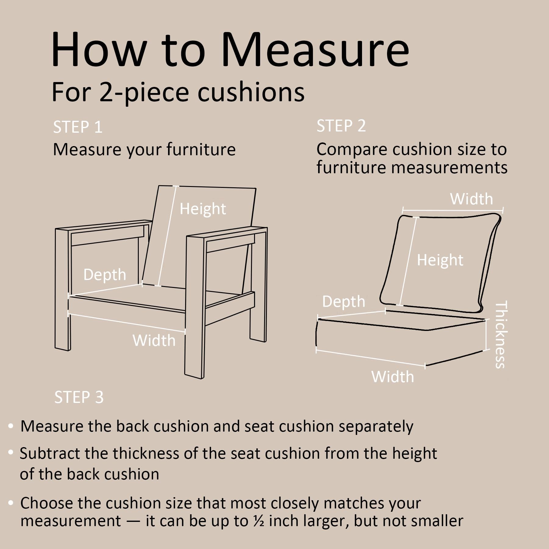 Garden lucky cushions beside a standard chair to show scale and fit for common outdoor seats