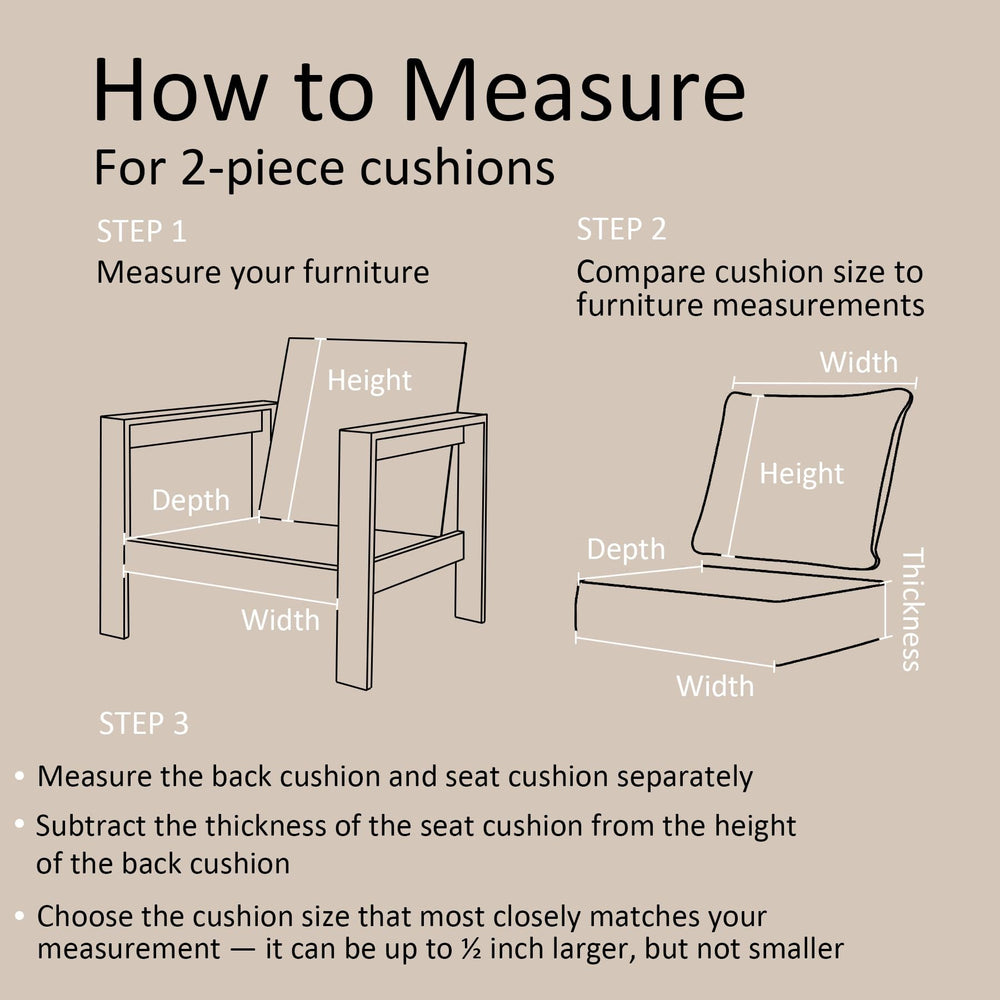 Garden lucky cushions beside a standard chair to show scale and fit for common outdoor seats